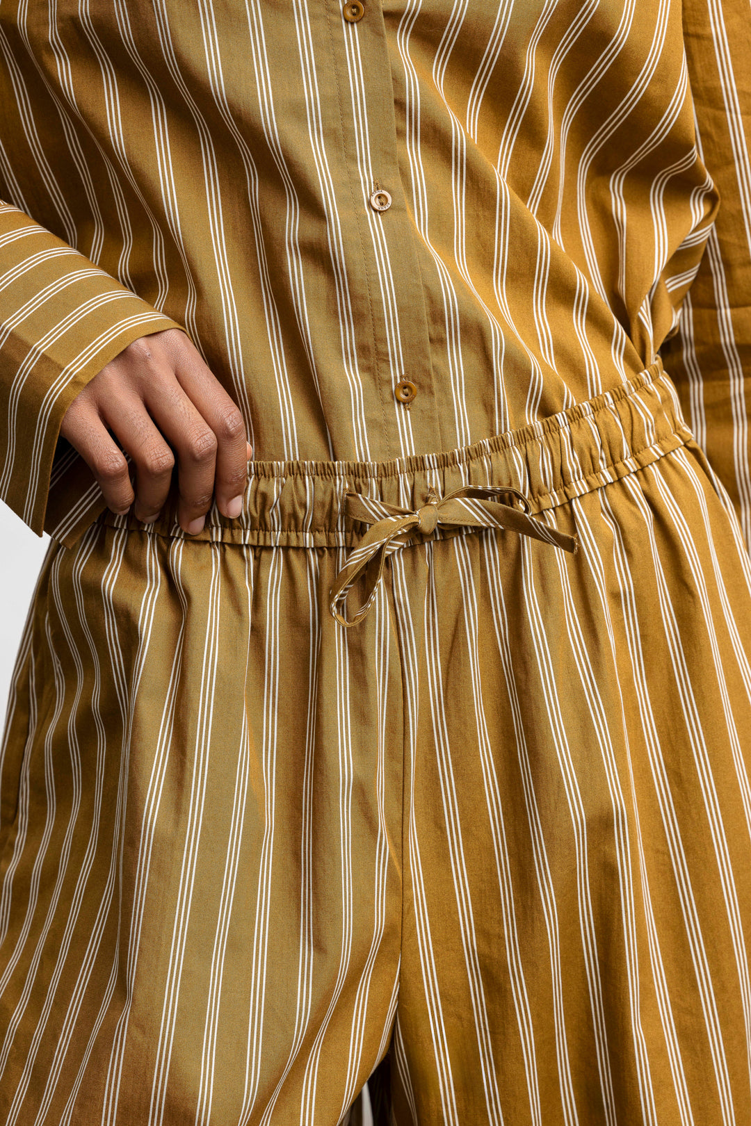 Nomsa Pull On Stripe Trouser _ 168101 _ Brown