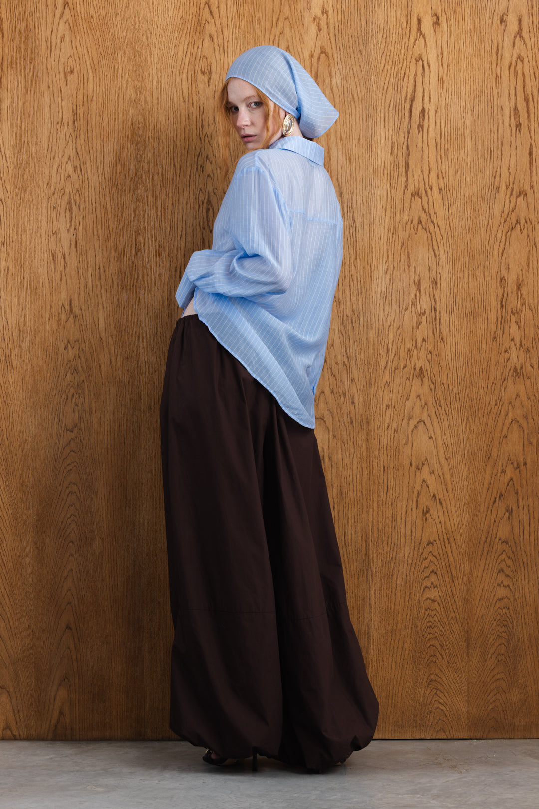 Zahra Sheer Shirt with Scarf