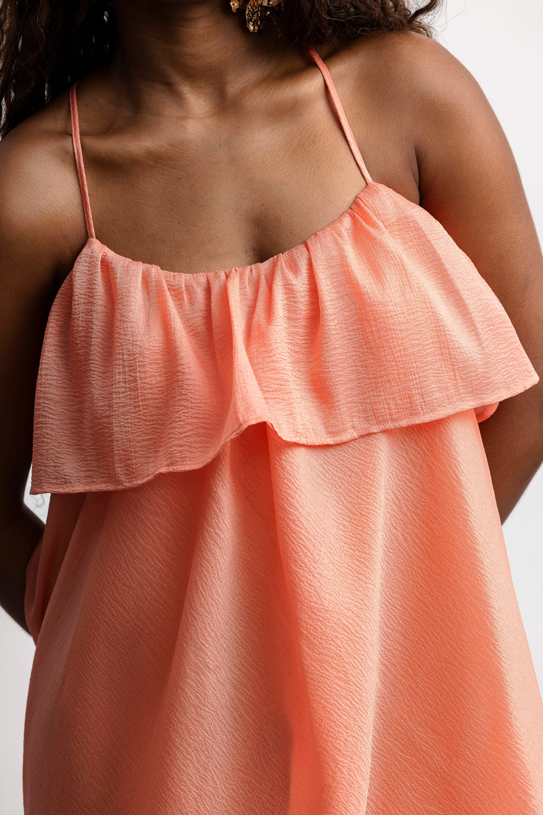 Anelisa Sheer Frill Mini _ 165864 _ Orange