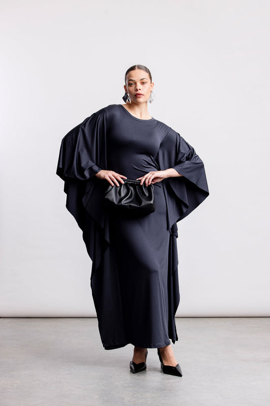 Jessie Polyamide Batwing Maxi _ 170156 _ Charcoal