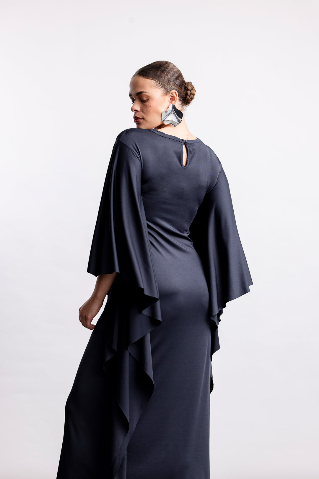 Jessie Polyamide Batwing Maxi _ 170156 _ Charcoal