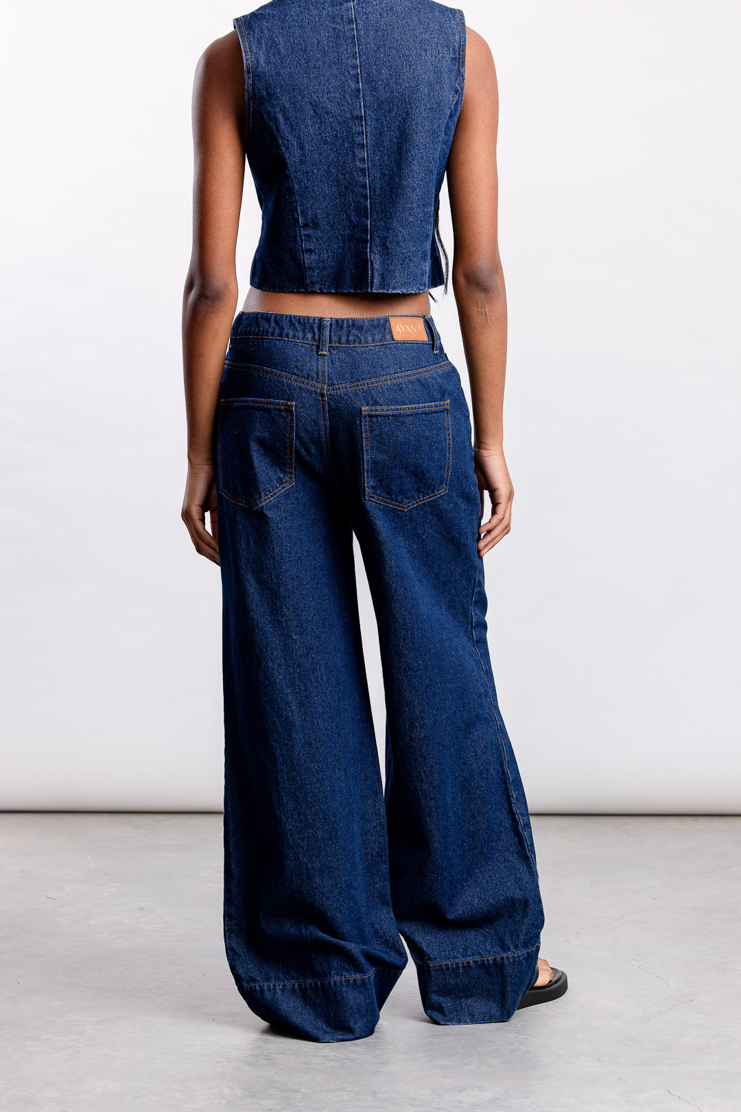 Rifqa Denim Waistcoat _ 163322 _ Blue Denim