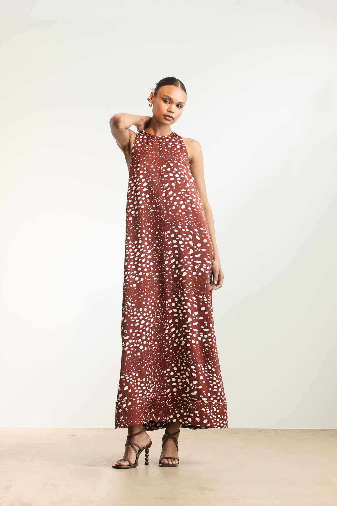 Pearl Satin Racerback Satin Maxi