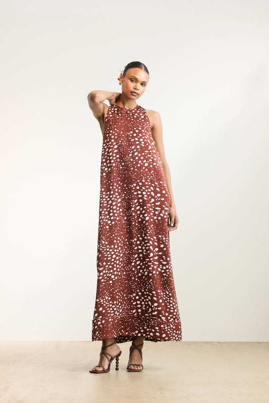 Pearl Satin Racerback Satin Maxi