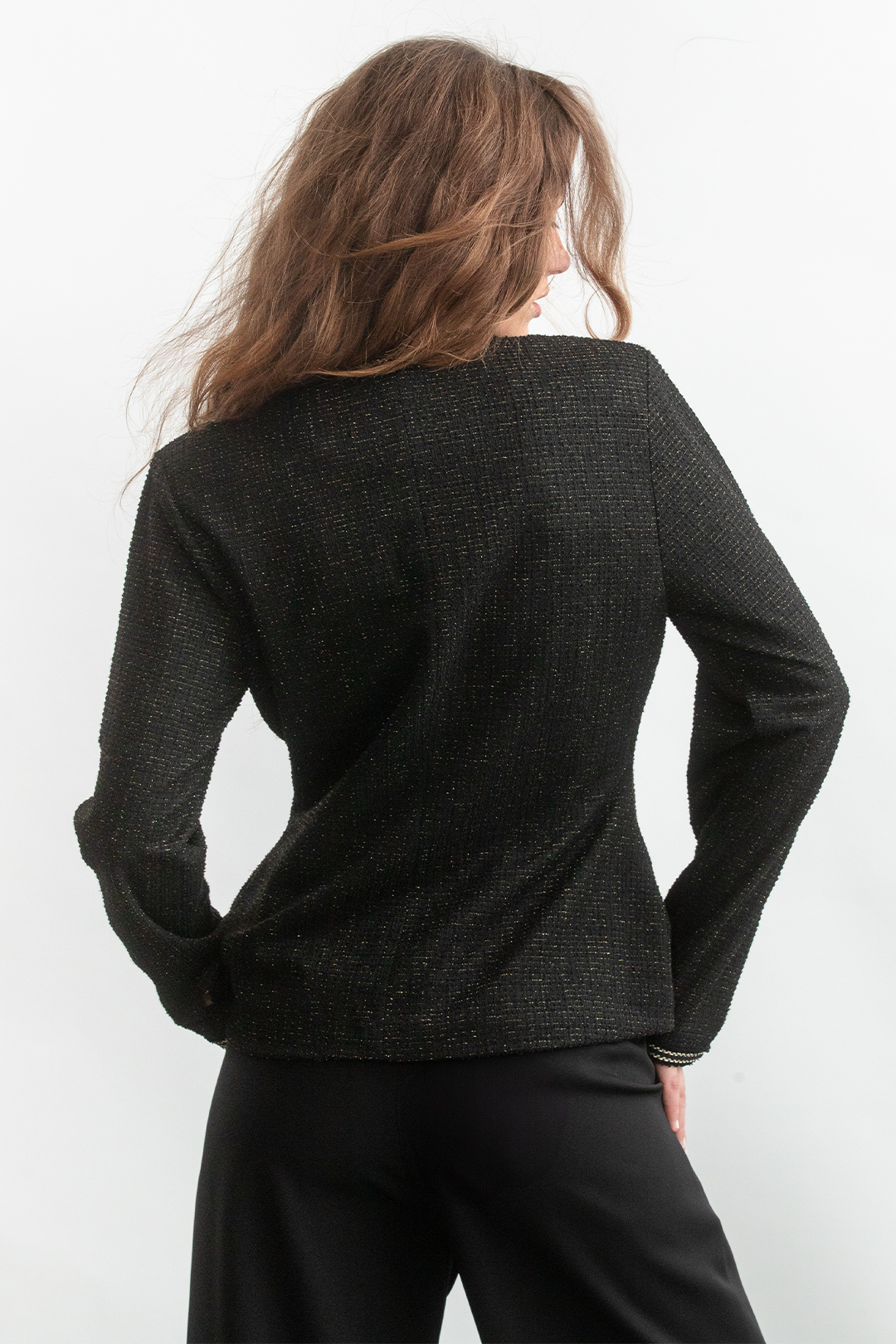Olivia Boucle Jacket _ 163156 _ Black Texture