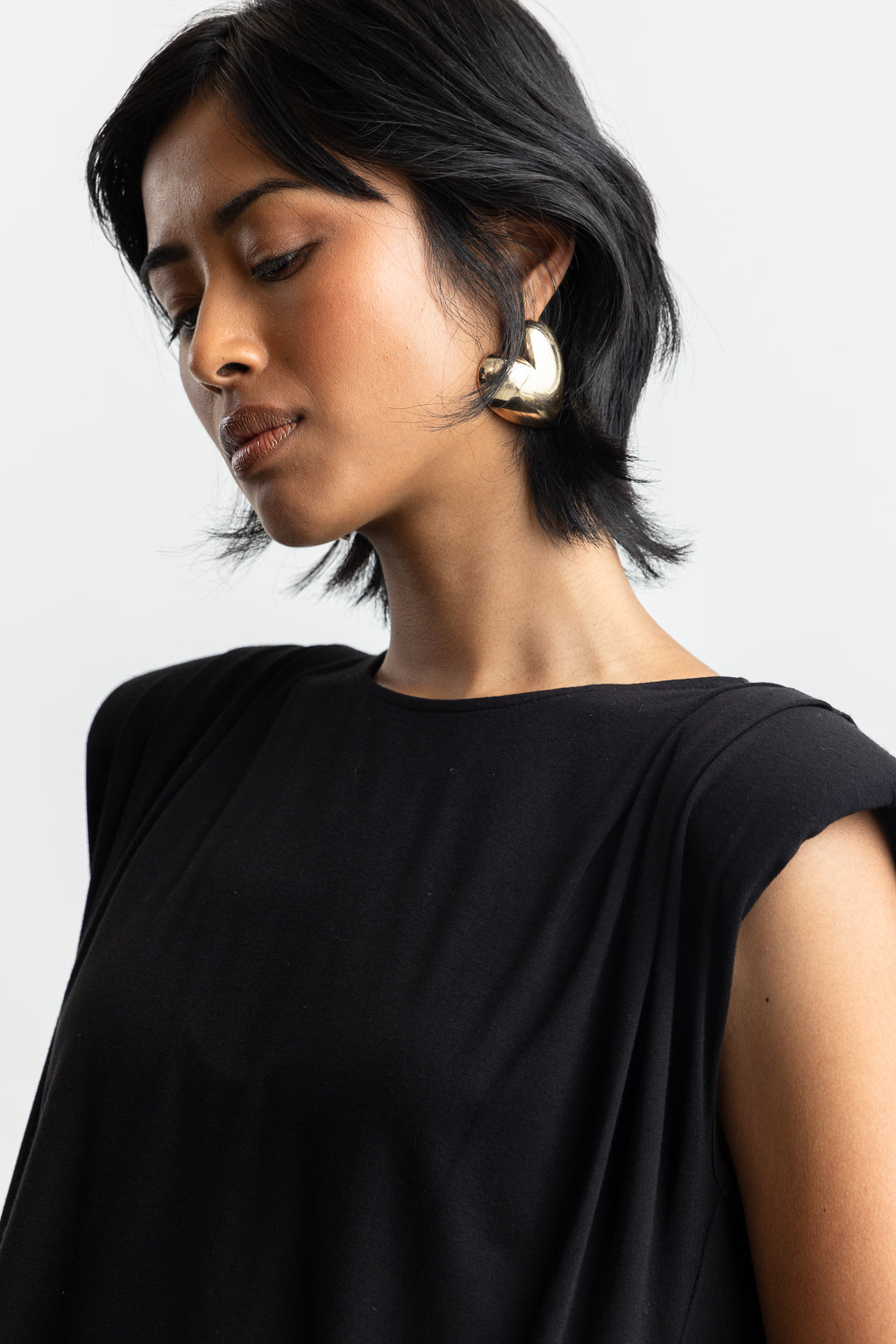 Frankie Shoulder Detail Top _ 172502 _ Black