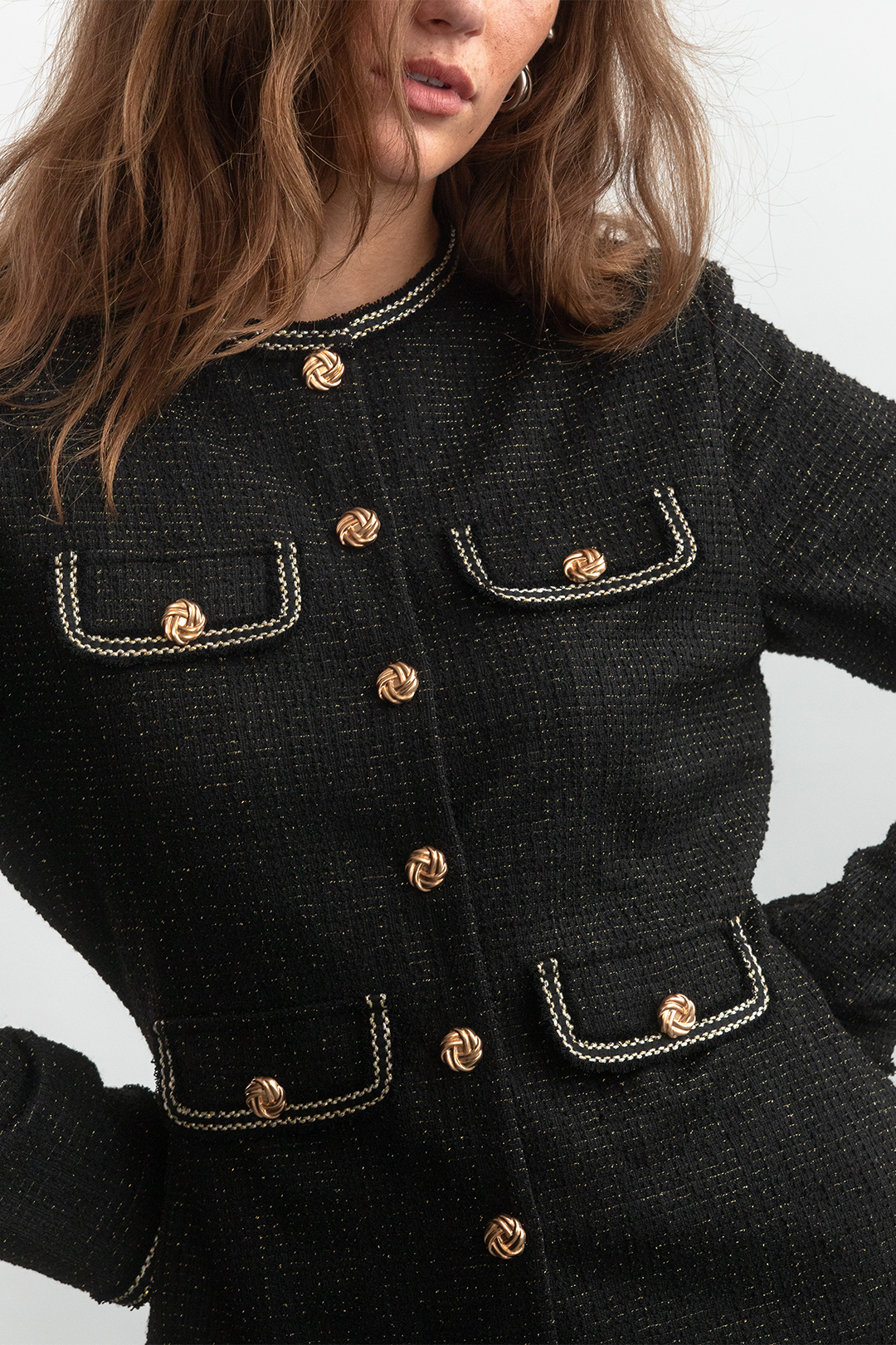 Olivia Boucle Jacket _ 163156 _ Black Texture