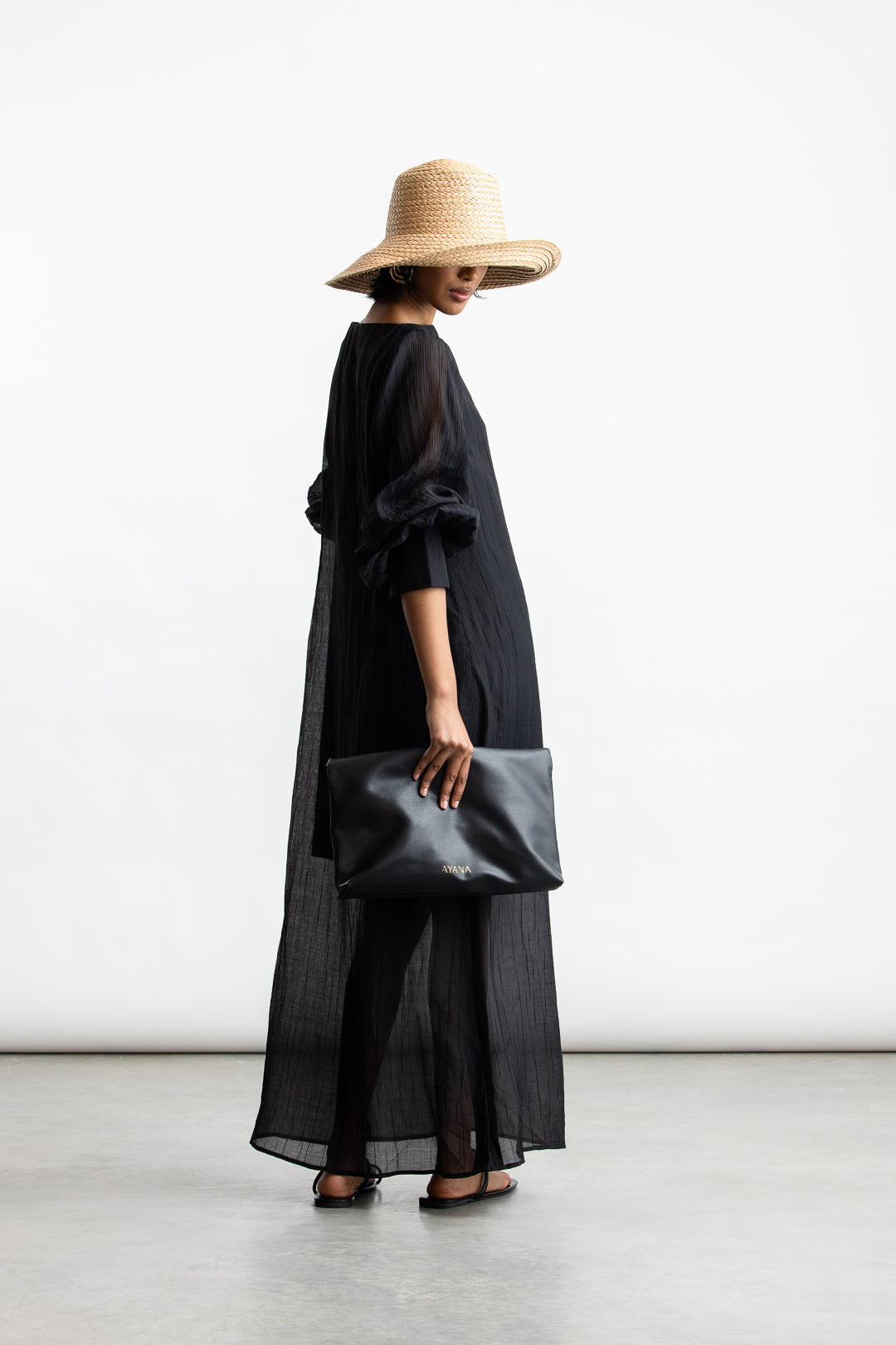 Hazel Long Sleeve Maxi _ 168514 _ Black Texture