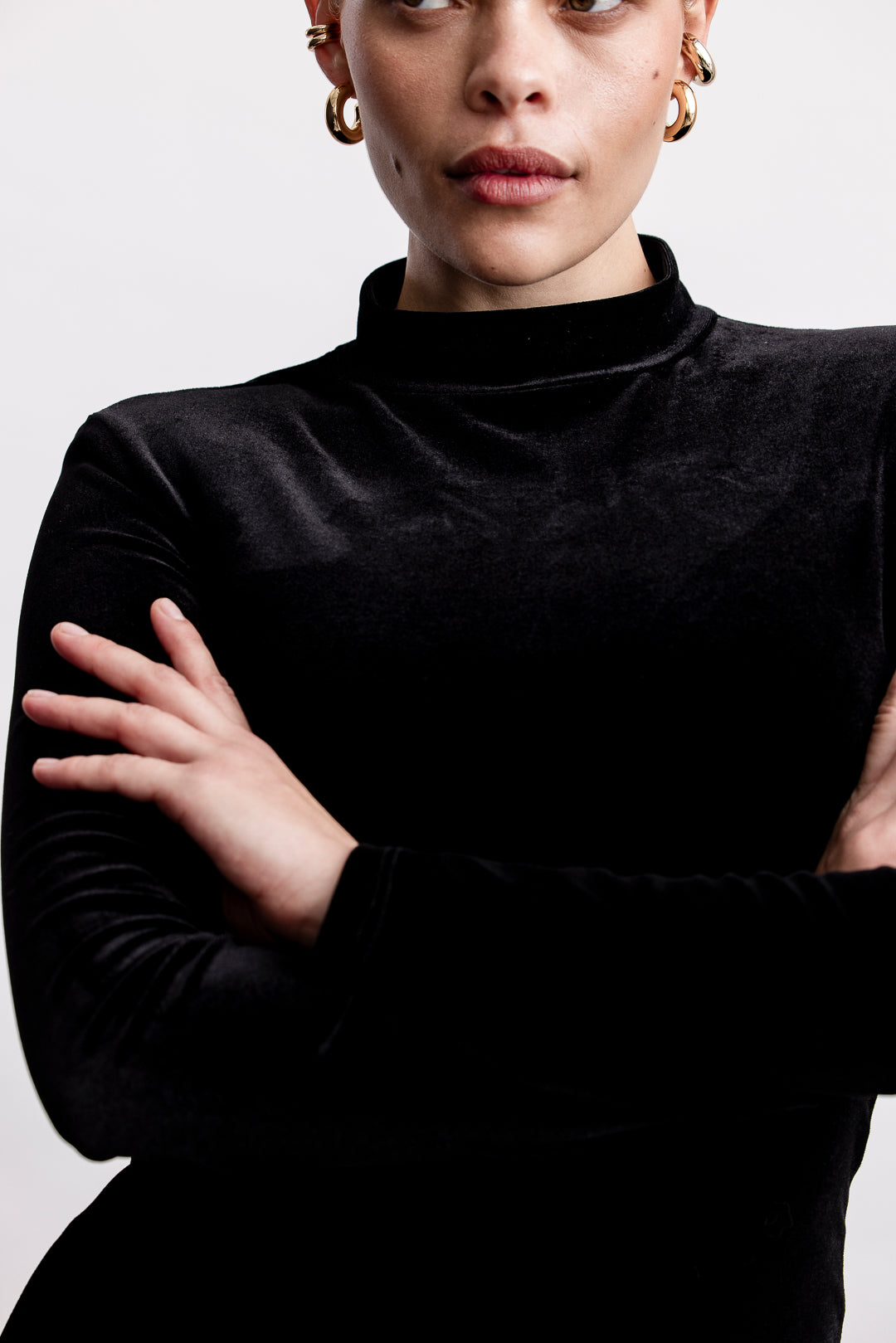 Ayesha Mini Velour Dress _ 168589 _ Black Texture