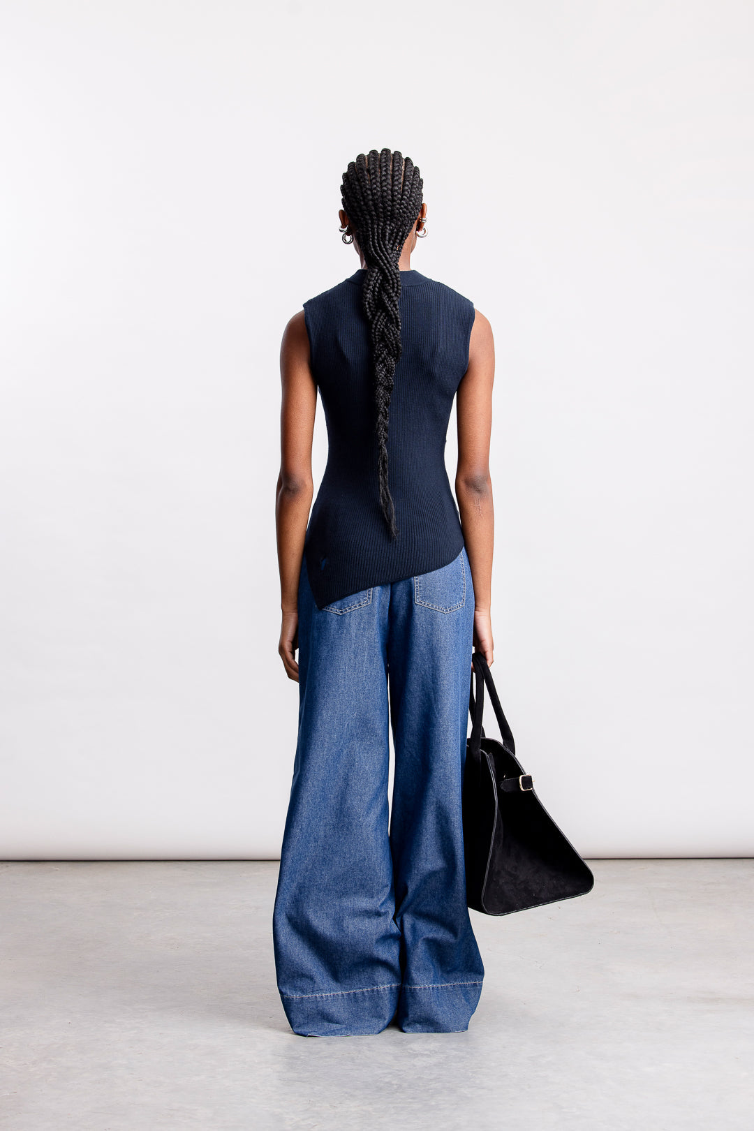 Ziphozihle Assymetric Rib Top _ 163123 _ Navy