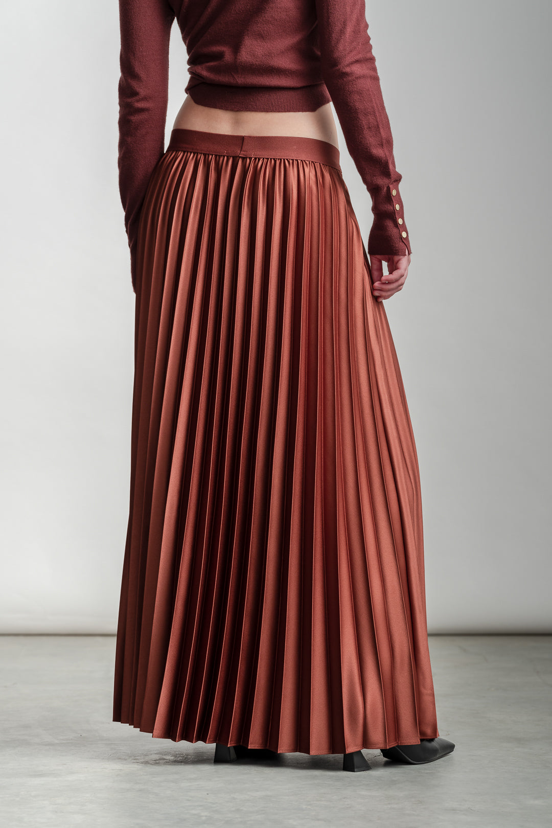 Nova Pleated Skirt _ 162796 _ Chocolate