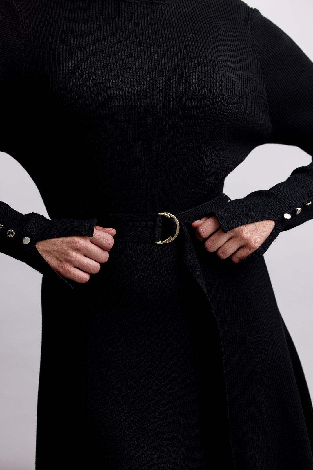 Raven Short Knit Dress _ 161499 _ Black Texture