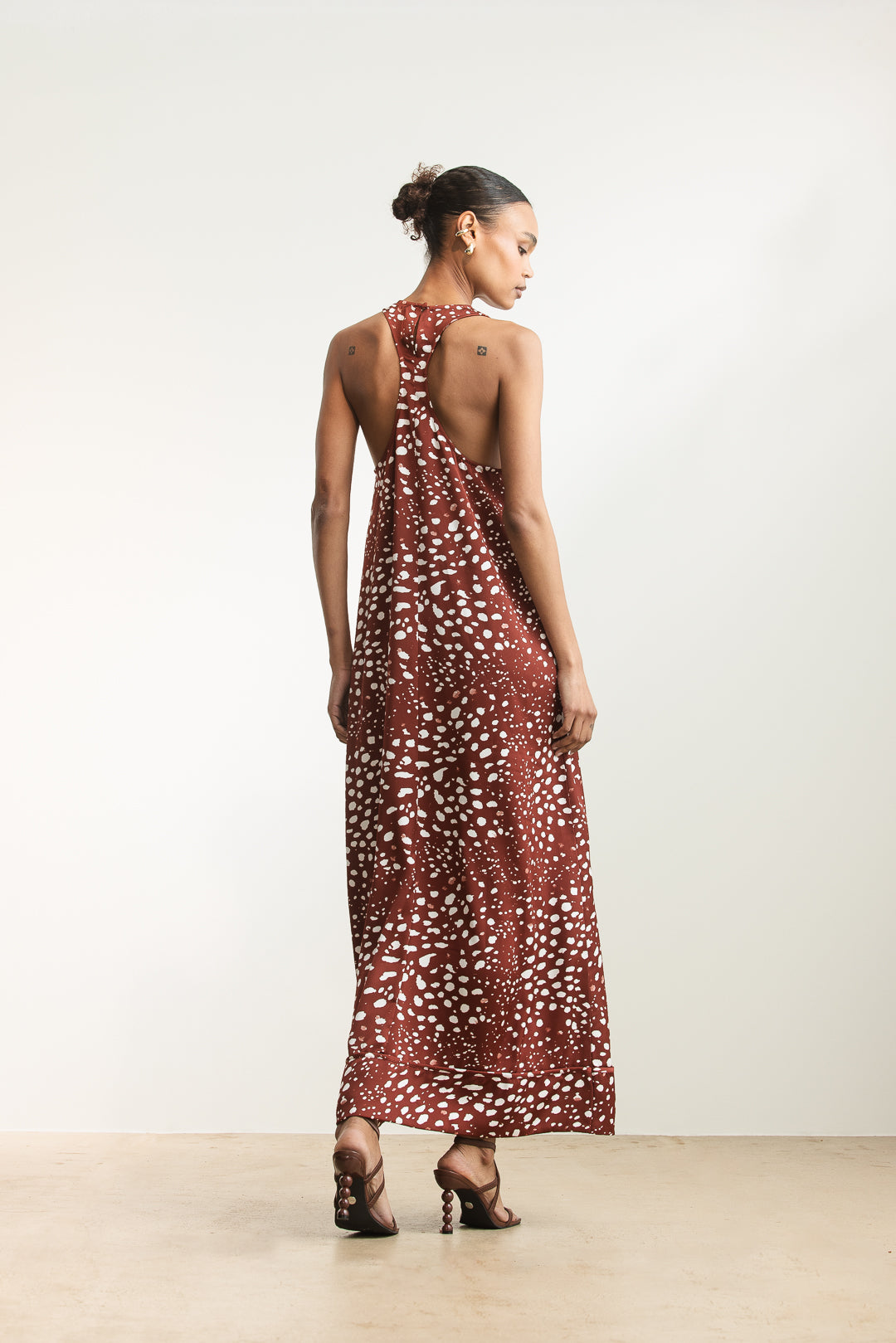 Pearl Satin Racerback Satin Maxi