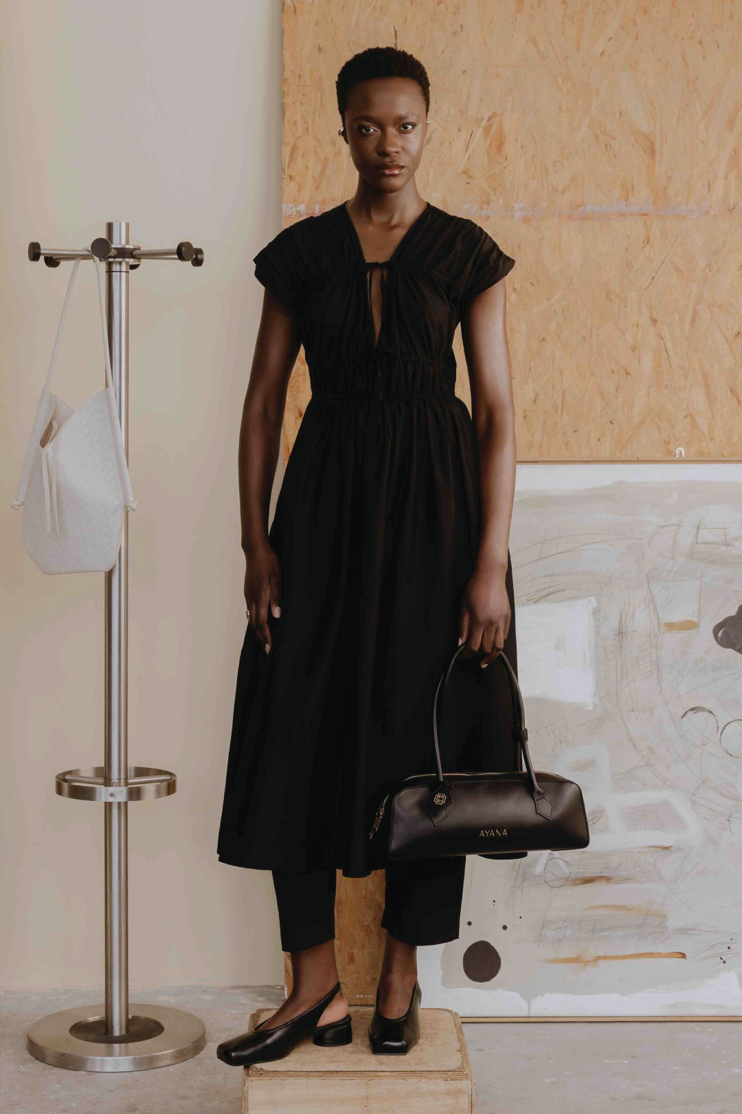 Coco Tie Front Midi _ 173162 _ Black