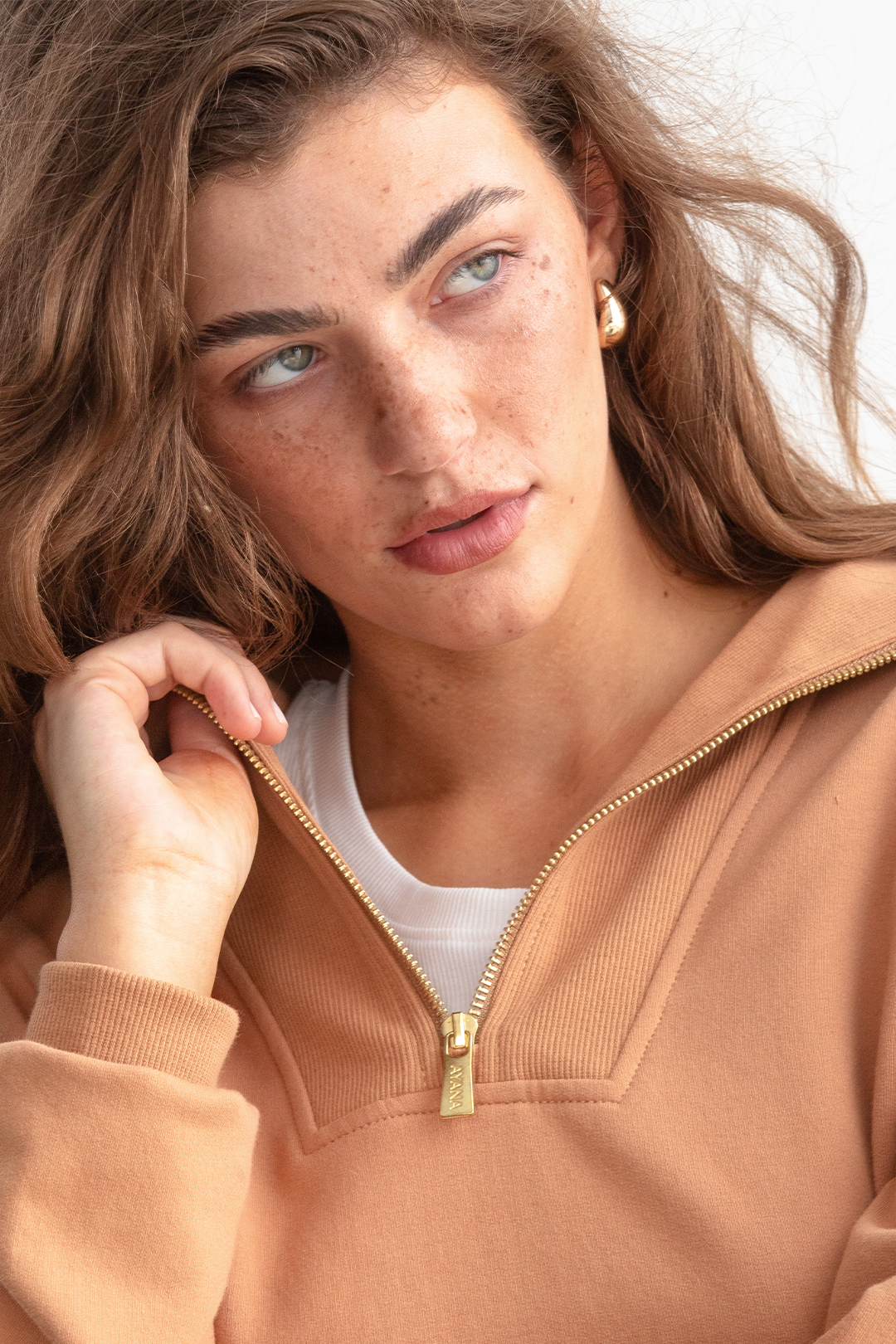 Catherine 1/4 Zip Sweatshirt _ 160258 _ Tan