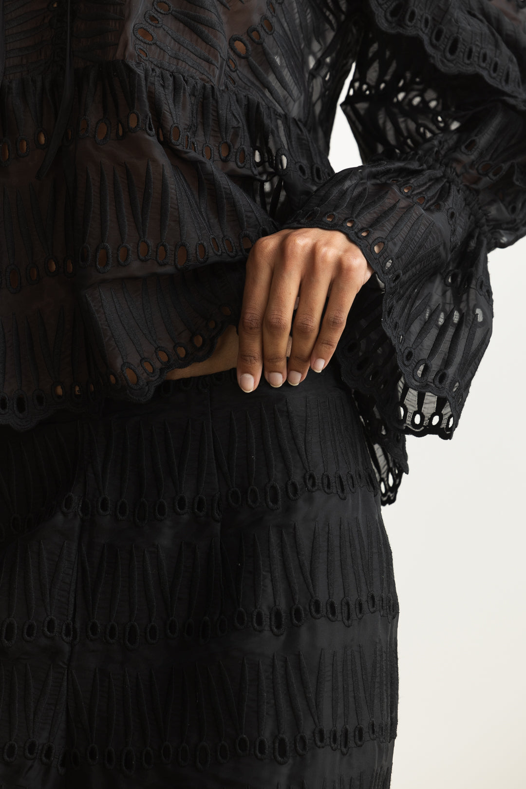 Naledi Embroidered Wide Leg Pants