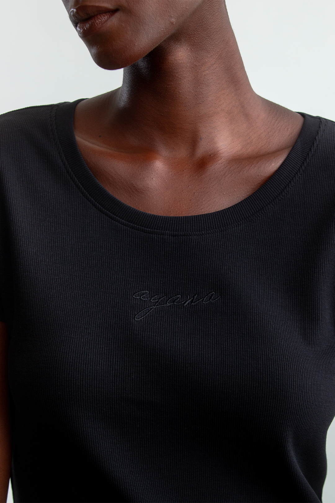 Courtney Rib T-Shirt _ 162440 _ Black Texture