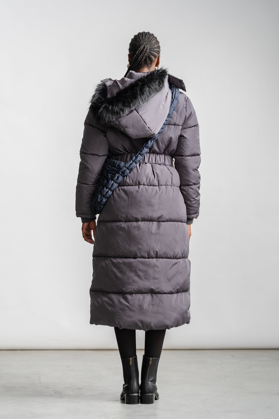Lesego Belted Puffer Coat _ 162086 _ Charcoal