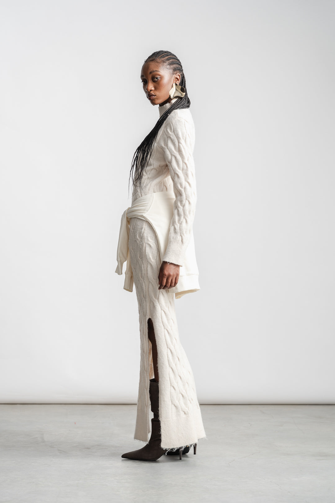 Christine Cable Knit Maxi Dress _ 162596 _ Milk