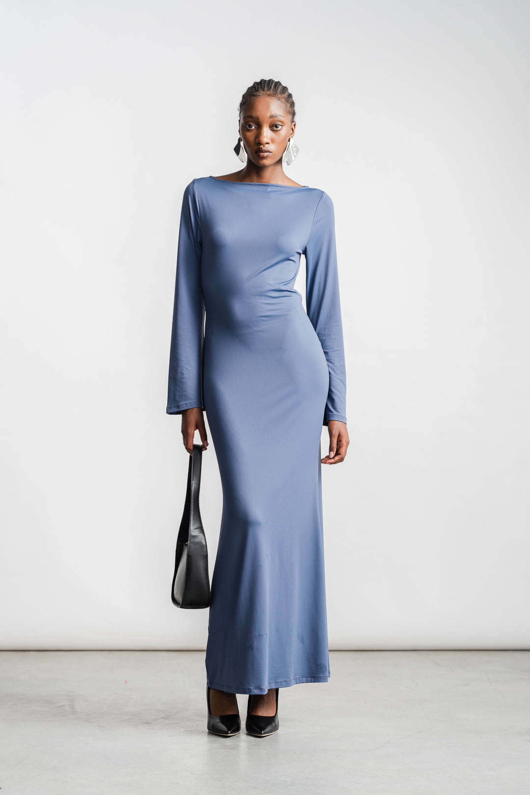 Khloe Long Sleeve Bodycon _ 160591 _ Blue Texture