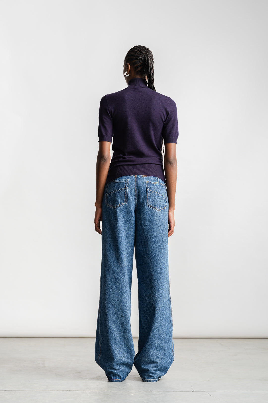 Nadia Polo Neck Ballerina Sleeve _ 160086 _ Navy