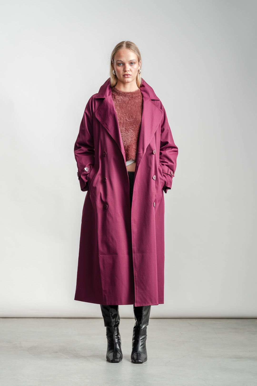 Meg Trench Coat _ 161906 _ Burgundy