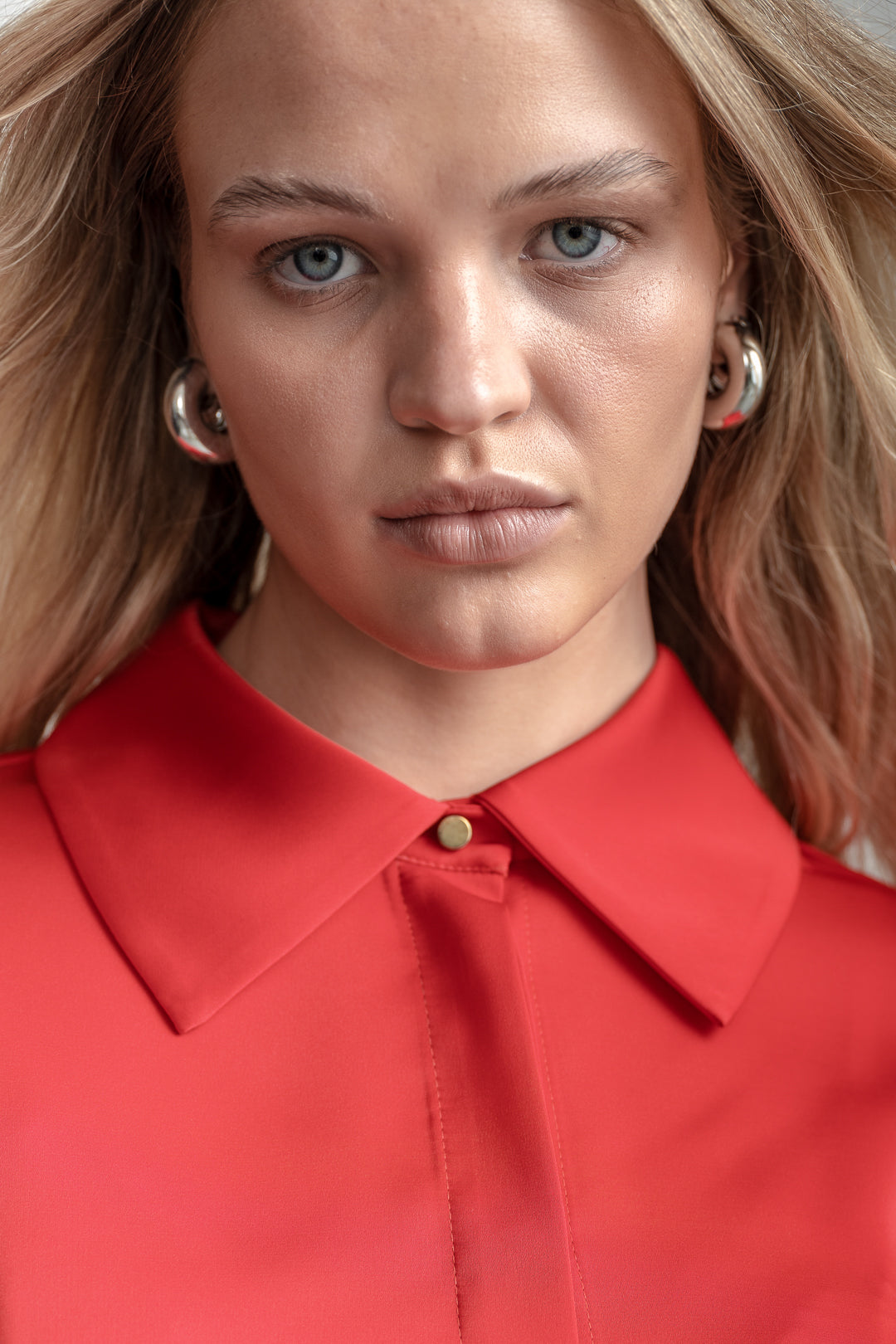 Charlie Classic Satin Shirt _ 163823 _ Red Grindel