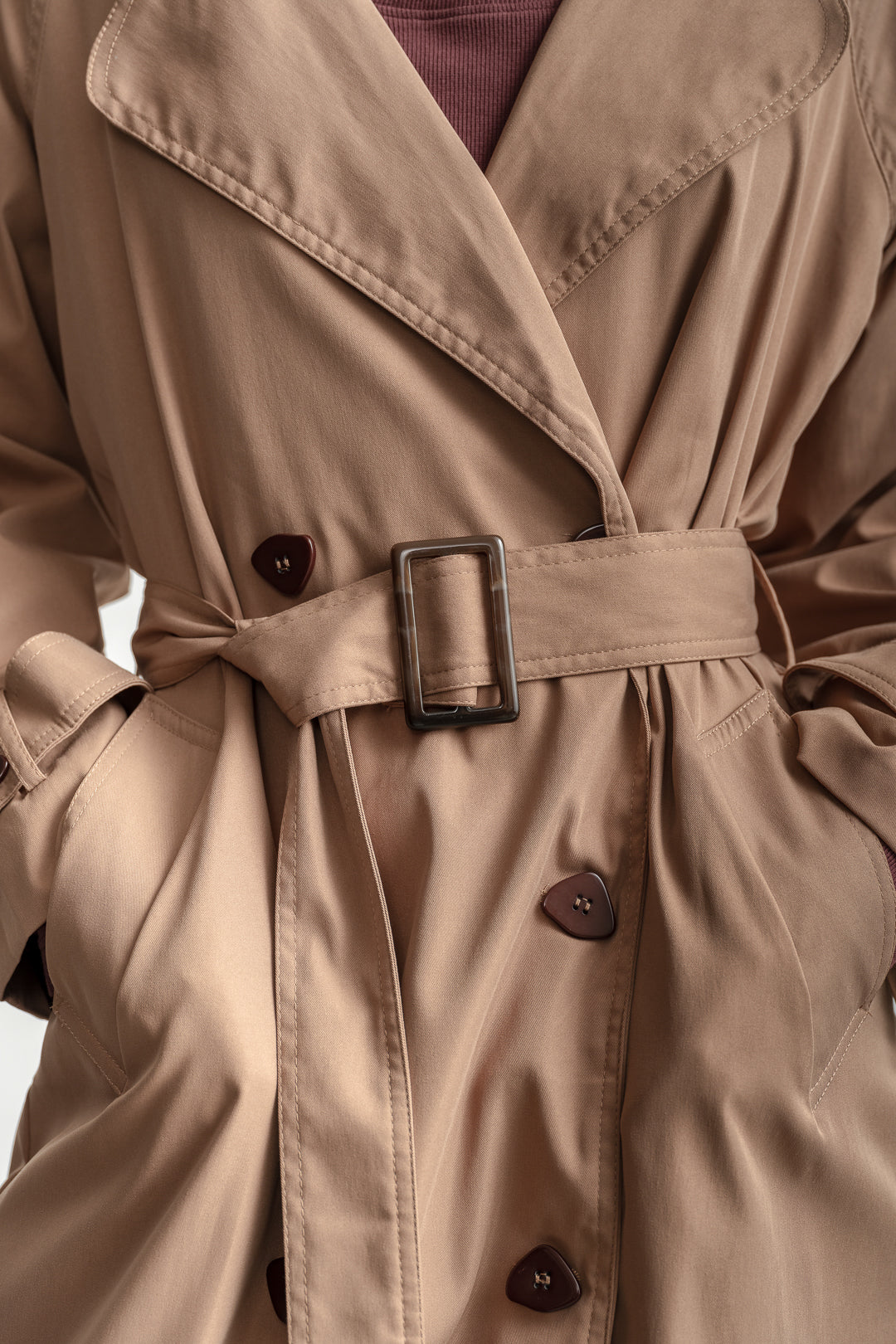 Meg Trench Coat _ 158607 _ Stone
