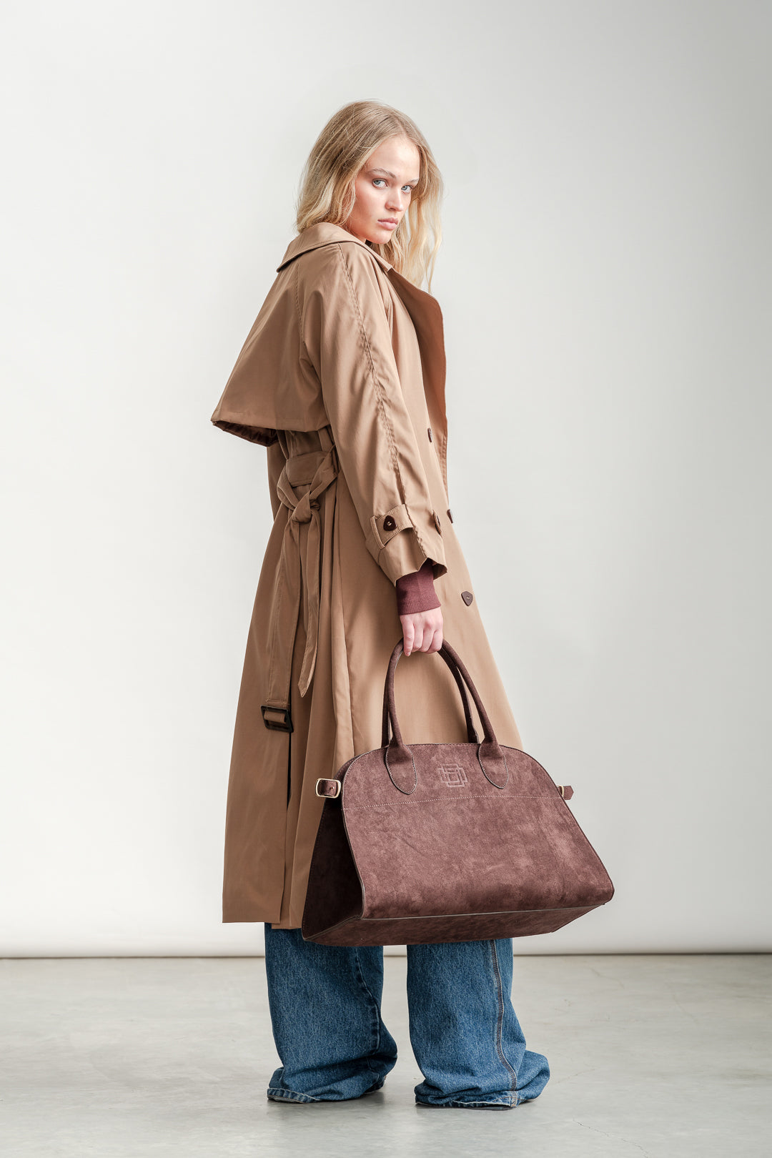 Meg Trench Coat _ 158607 _ Stone