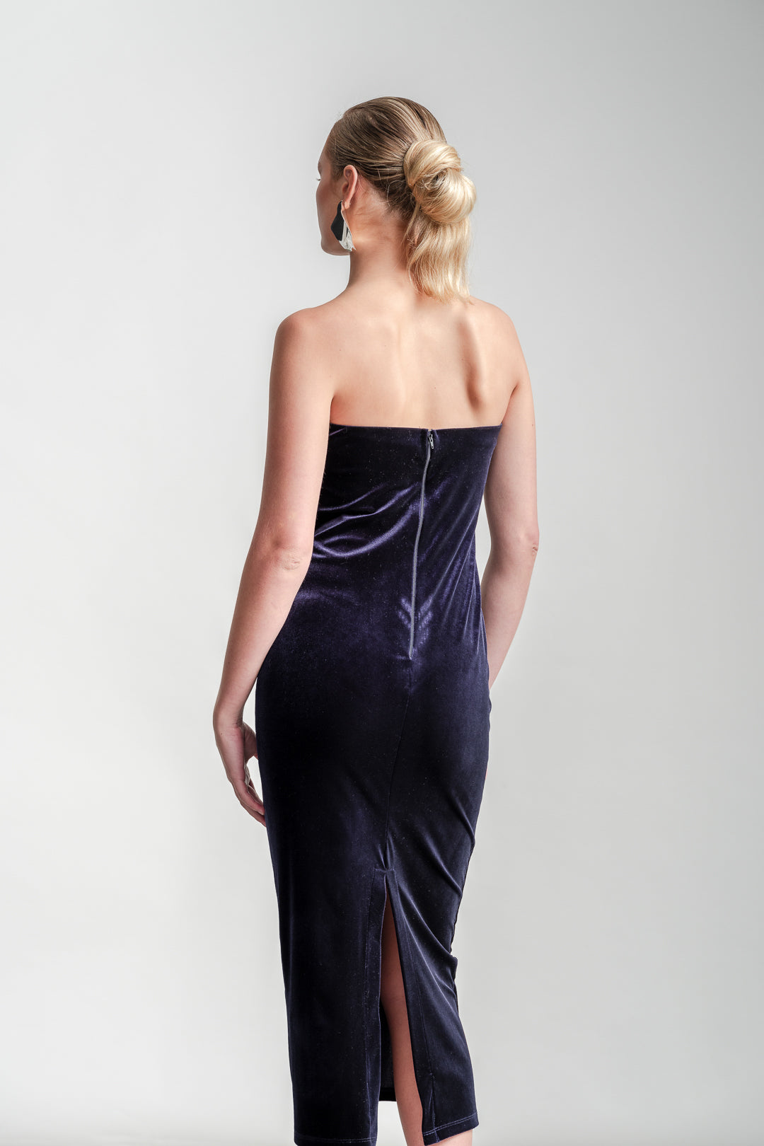 Violet Velour Boobtube Dress _ 157118 _ Navy