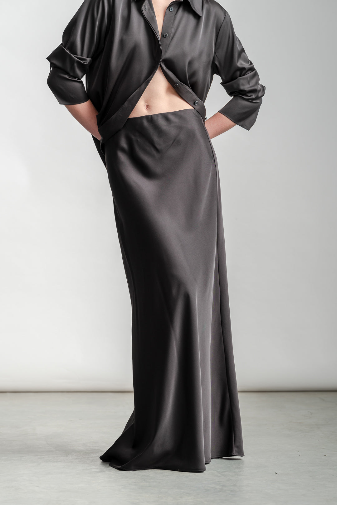 Selena Slip Skirt _ 157595 _ Black Texture