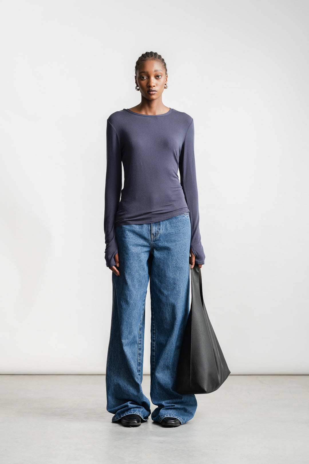 Leah Cut And Sew Layering Top _ 160732 _ Navy