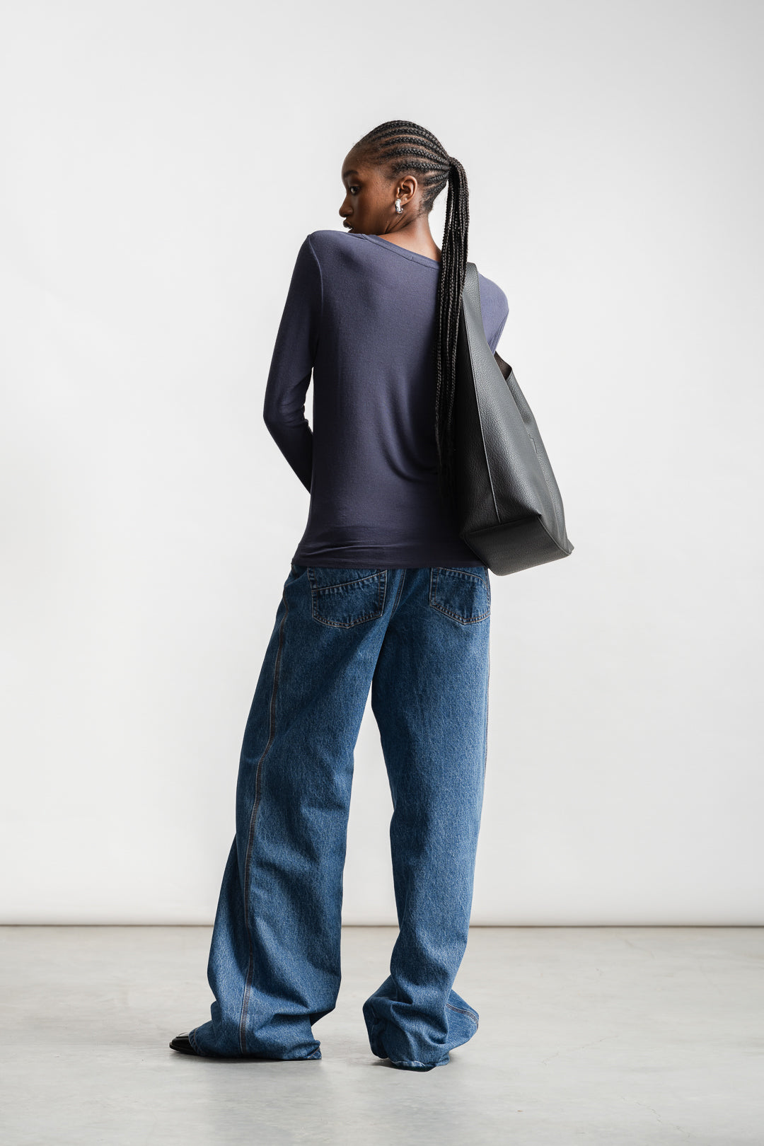 Leah Cut And Sew Layering Top _ 160732 _ Navy