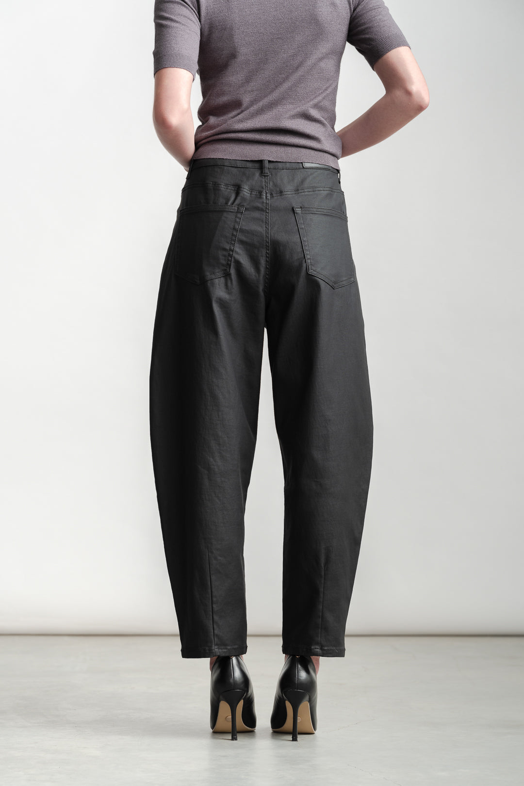 Khanyisa Coated Barrel Leg Jeans _ 161992 _ Black Texture