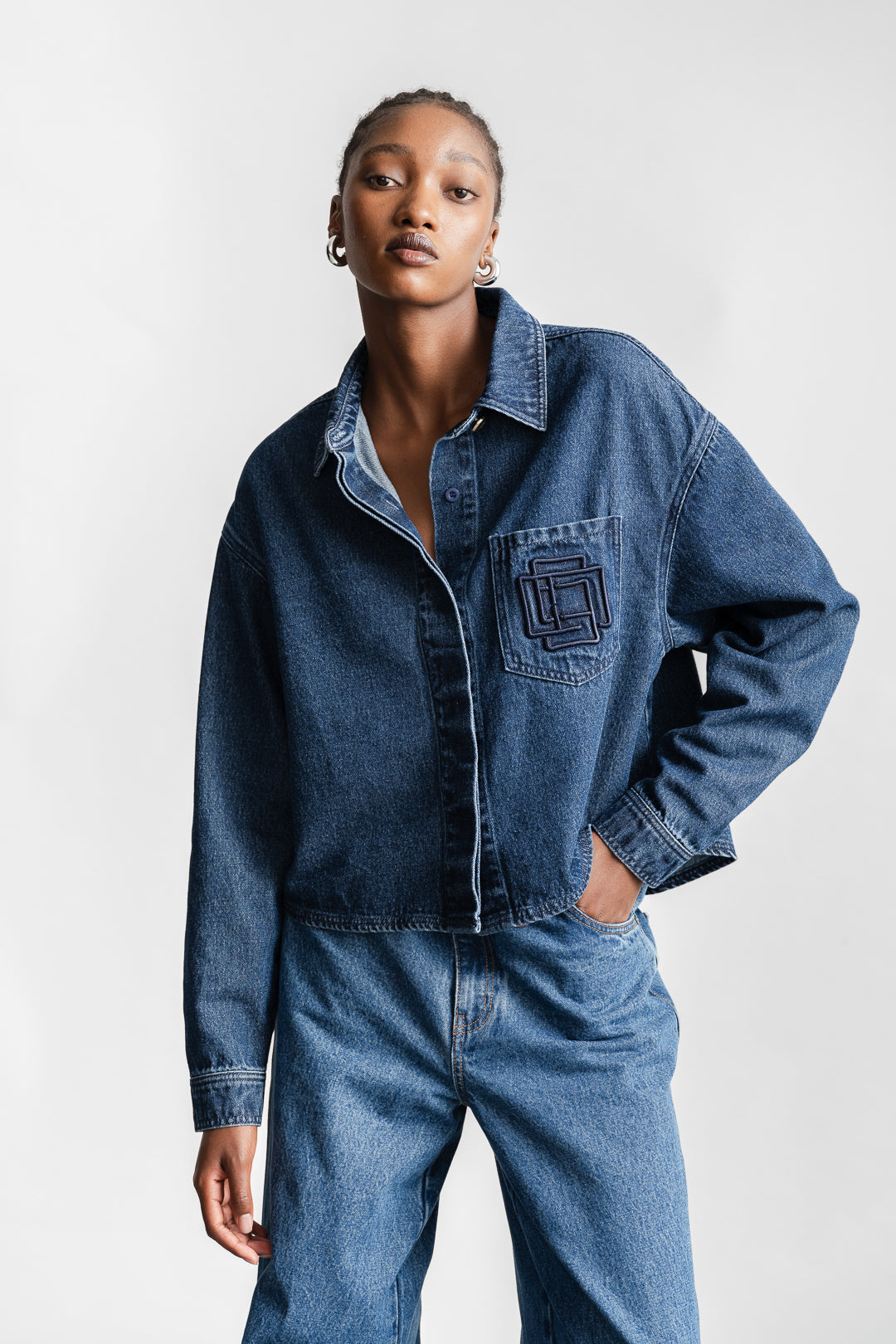 Charne Denim Shacket _ 162877 _ Dark Blue