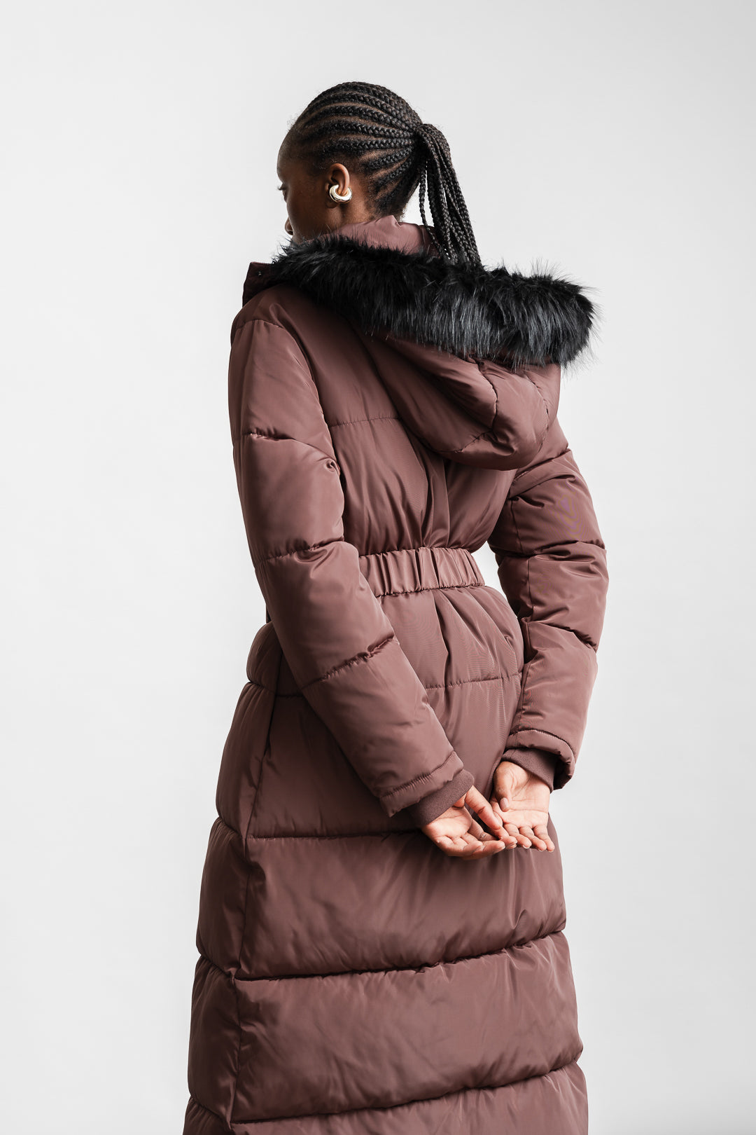 Lesego Belted Puffer Coat _ 162088 _ Brown
