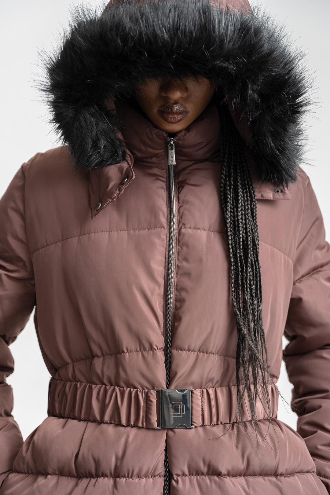 Lesego Belted Puffer Coat _ 162088 _ Brown