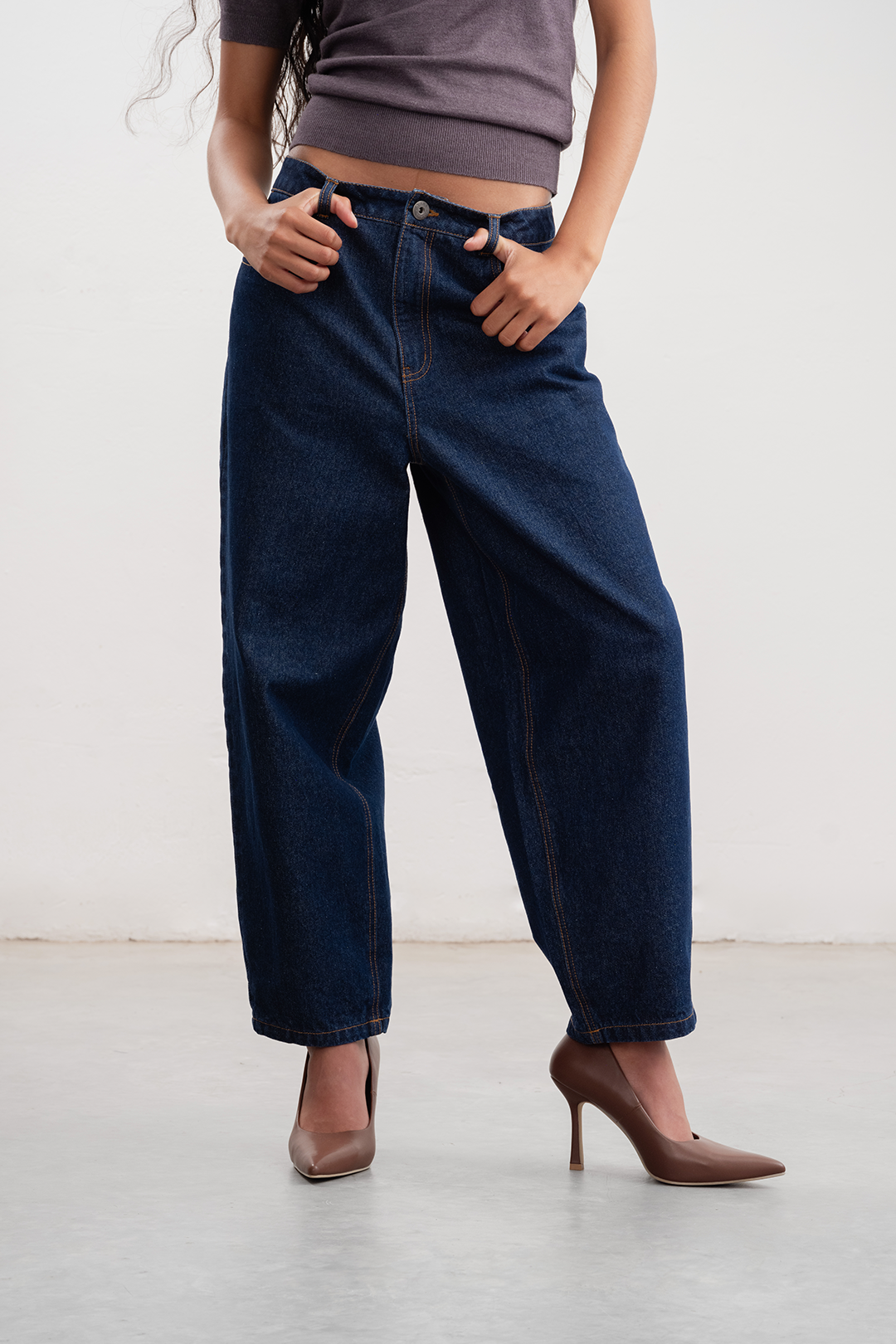Bronwyn Barrel Leg Denim _ 157115 _ Dark Blue