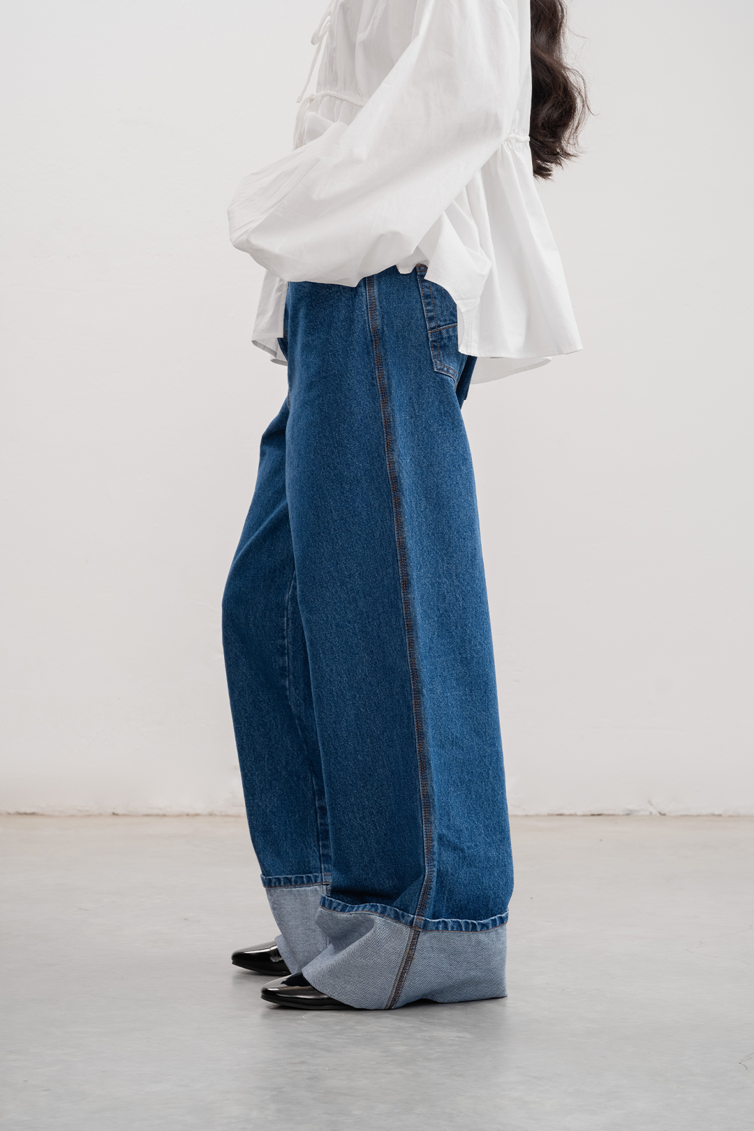Maya Wide Leg Denim _ 169084 _ Dark Blue