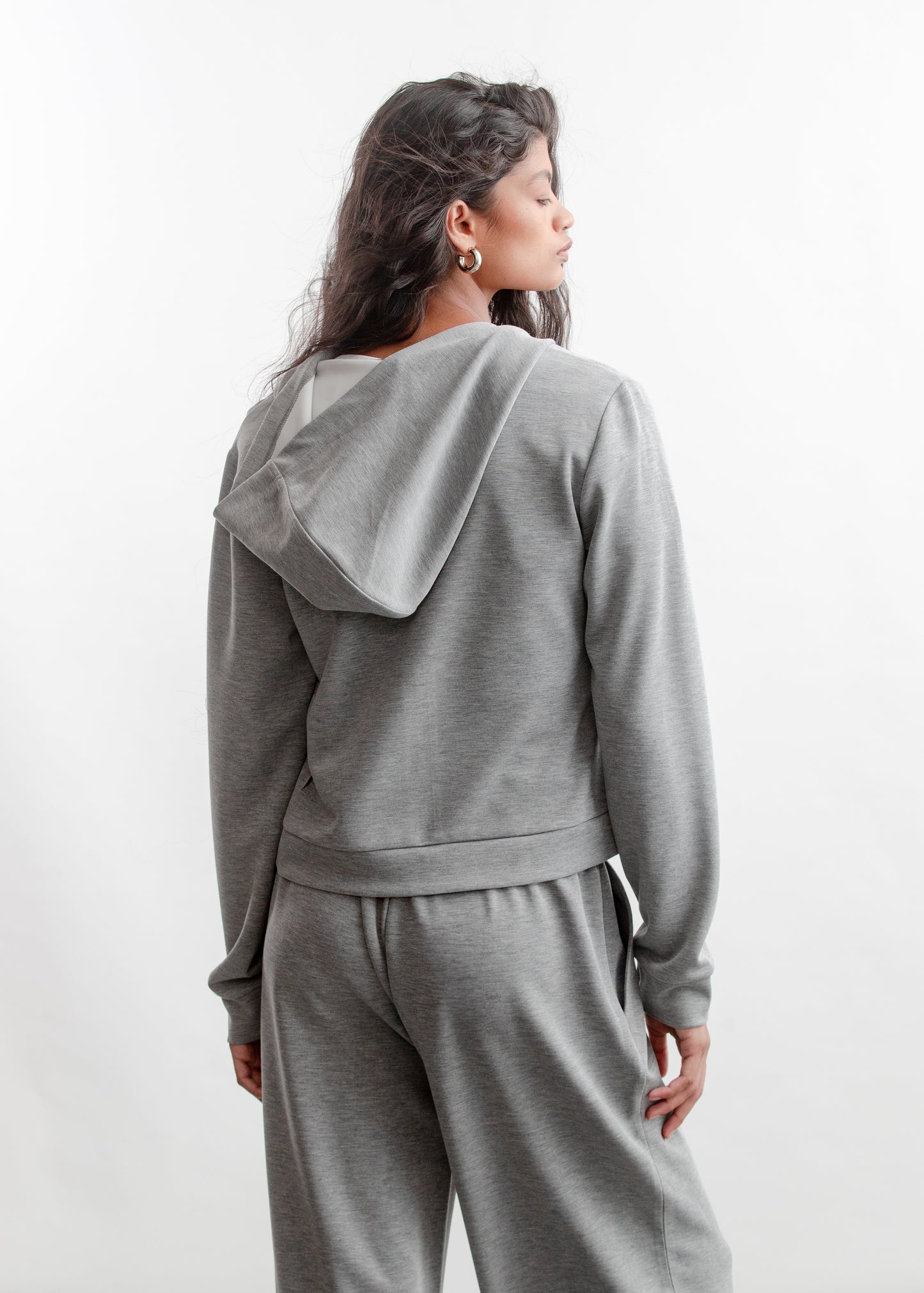 Quinlin Fitted Zip-Up Hoody _ 160703 _ Charcoal