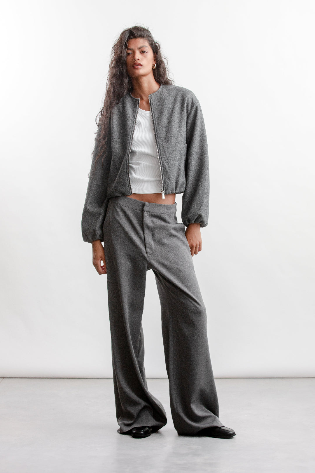 Scarlett Bomber Jacket _ 159005 _ Grey Mel
