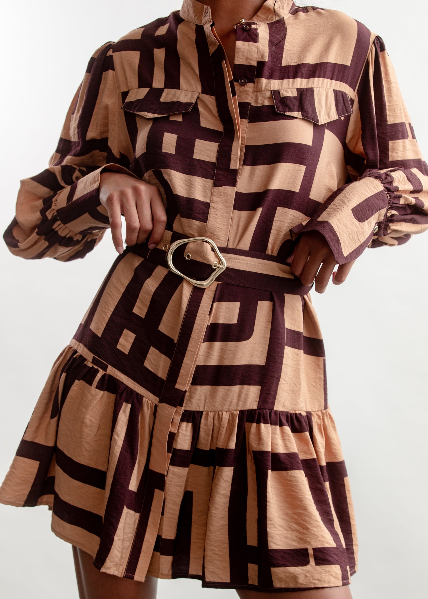 Jami Shirt Dress _ 157662 _ Brown