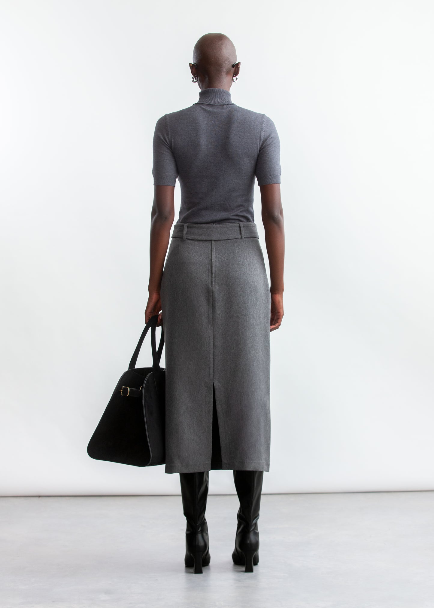 Nadia Polo Neck Ballerina Sleeve _ 157287 _ Grey