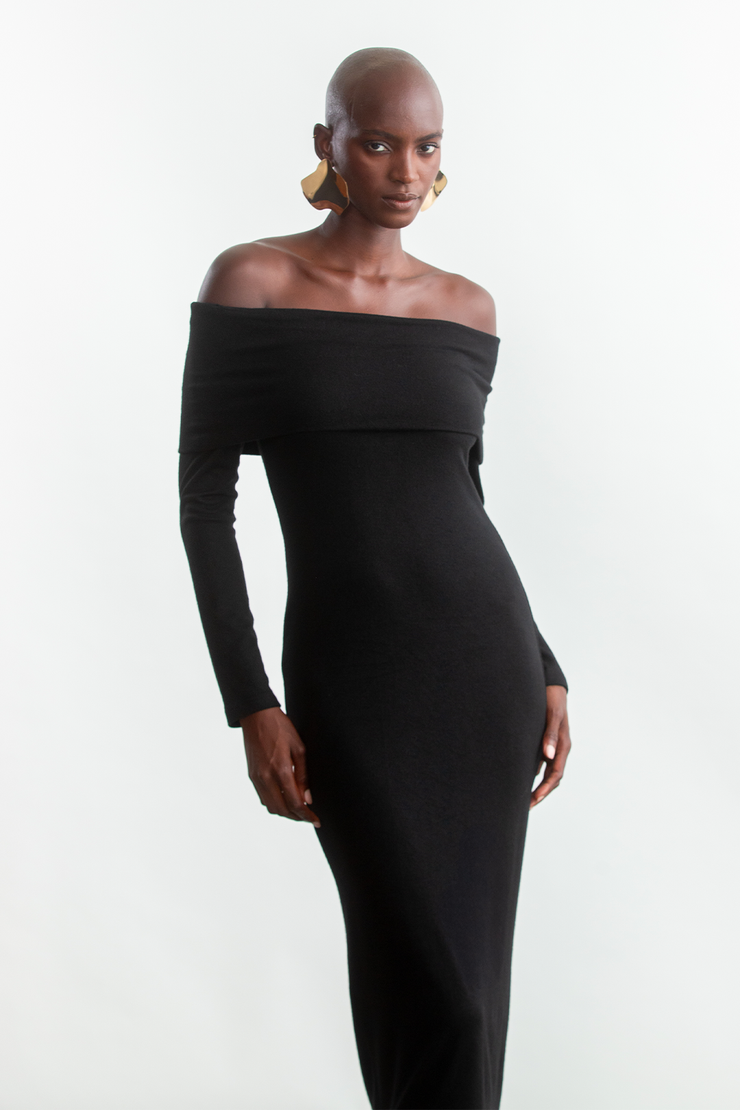 Amelia Bardot Dress _ 157177 _ Black Texture
