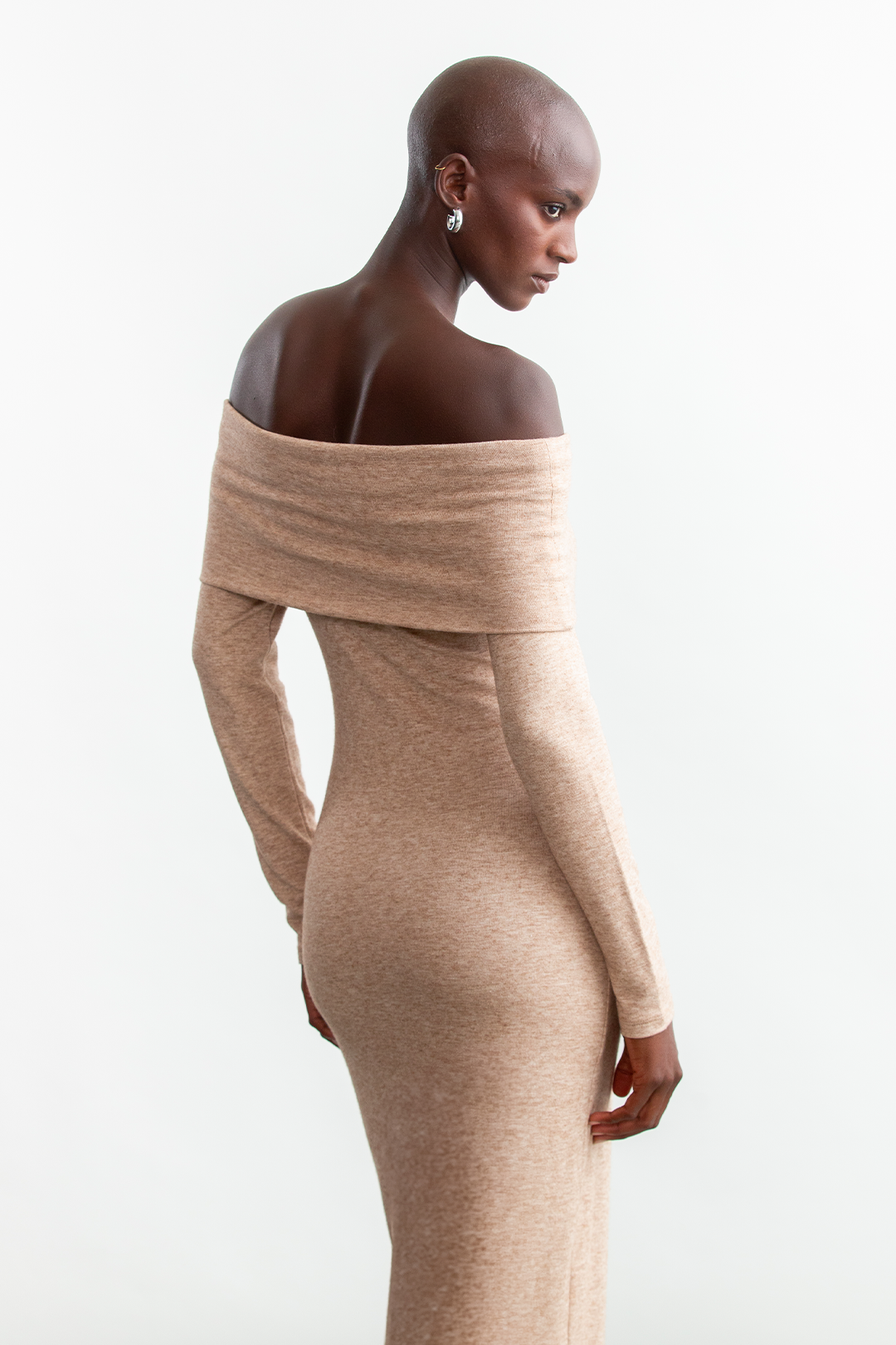 Amelia Bardot Dress _ 157174 _ Oatmeal