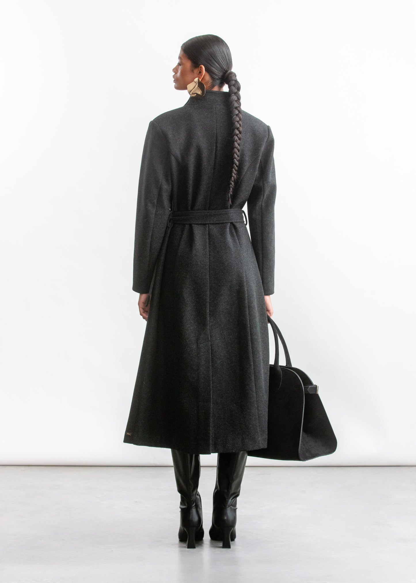 Lauren Wrap Coat _ 158827 _ Grey Mel