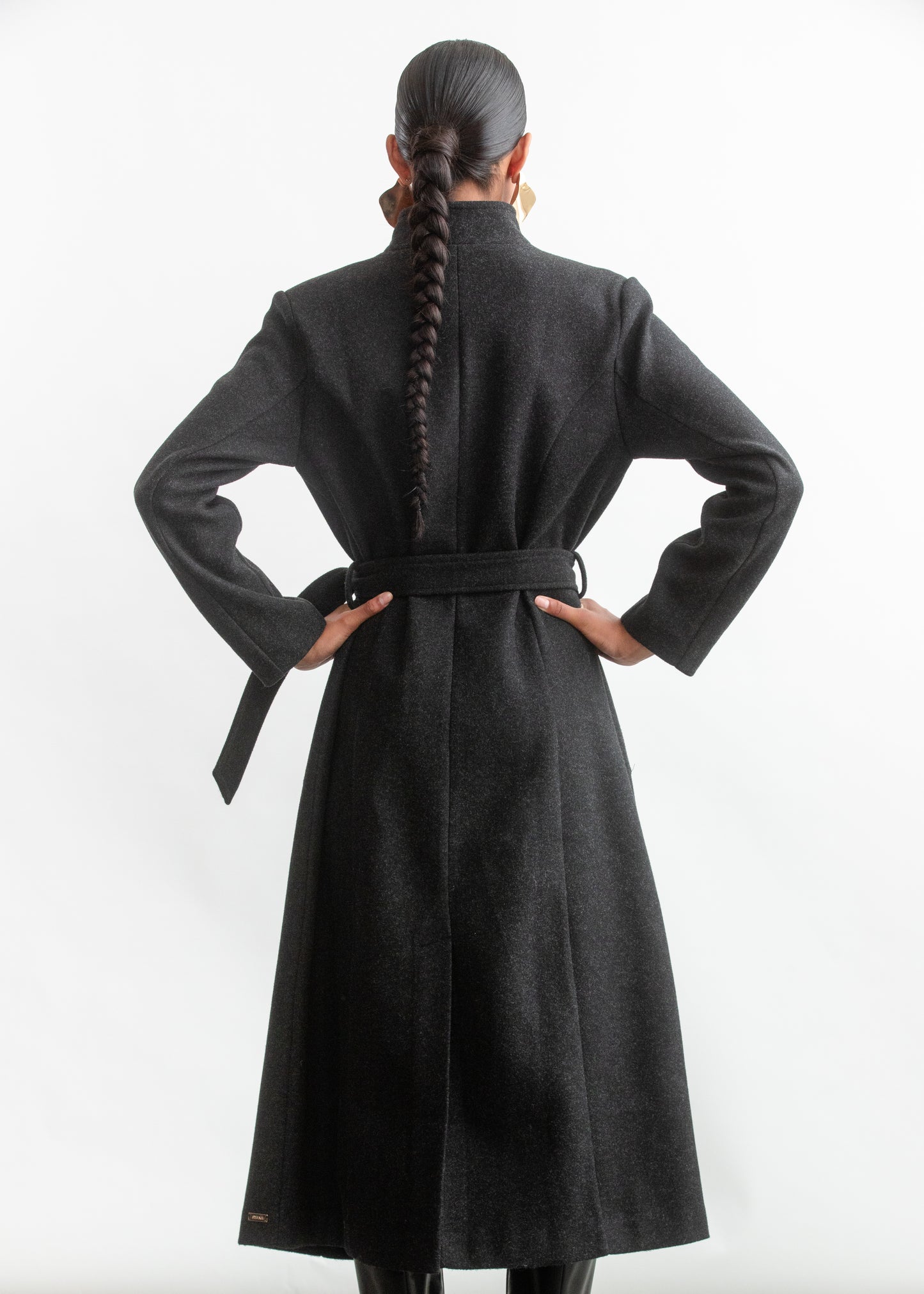 Lauren Wrap Coat _ 158827 _ Grey Mel