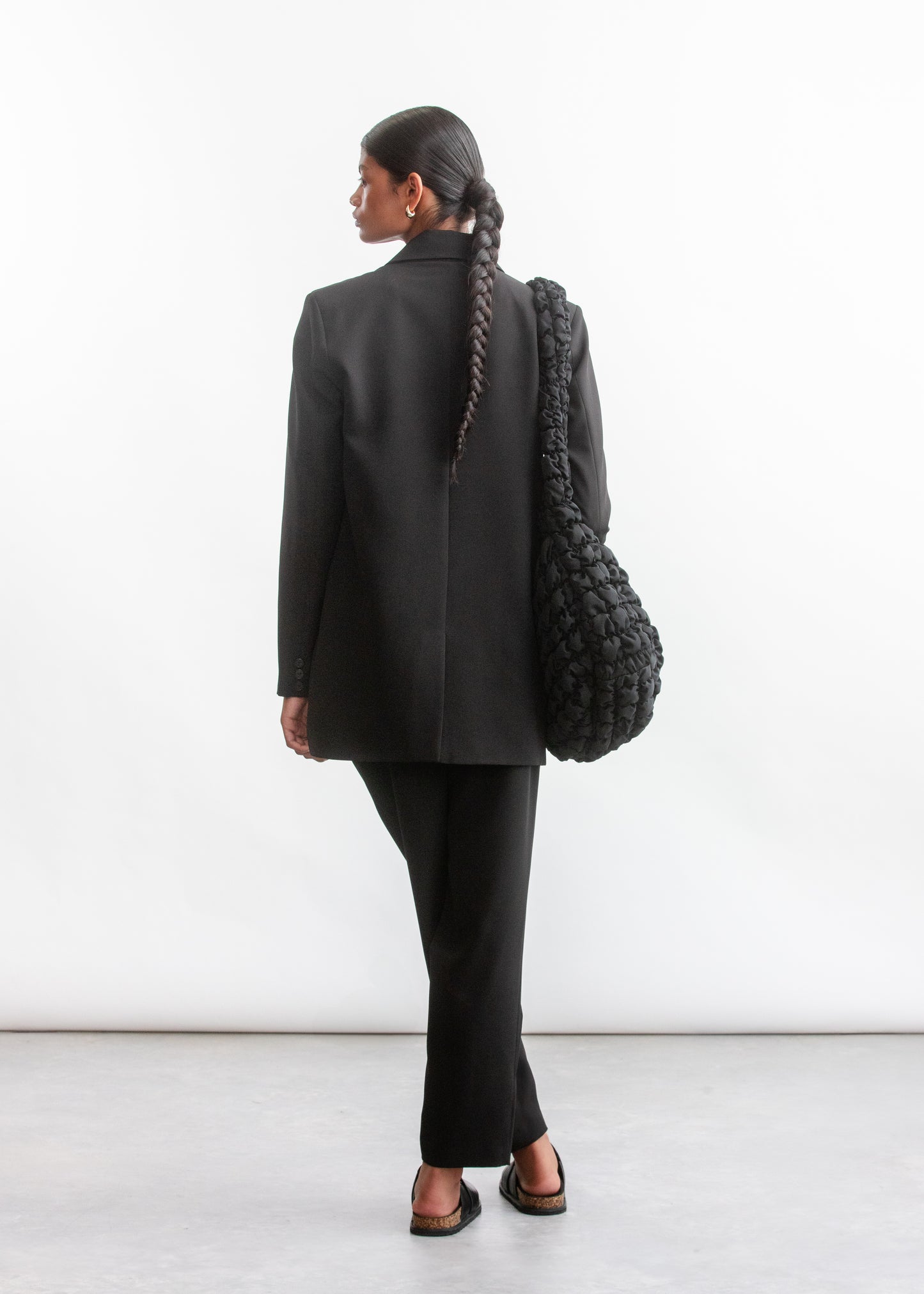 Liyann Oversized Blazer _ 158337 _ Black Texture