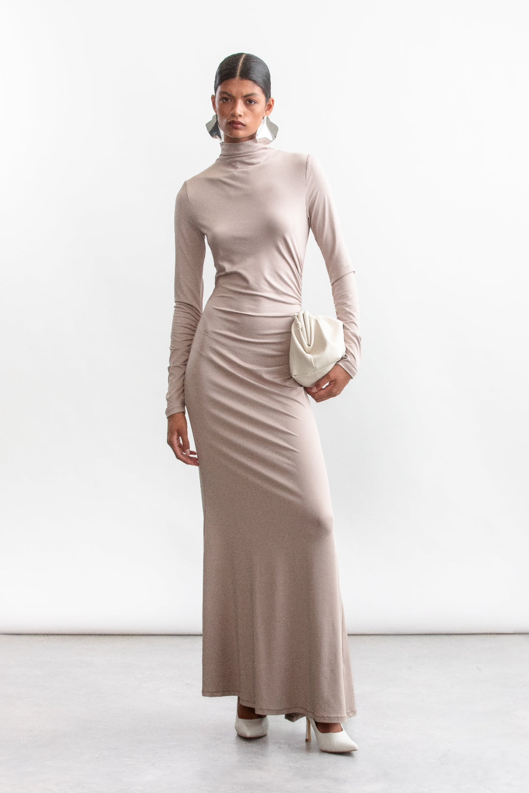 Tallulah Slinky Knit Dress _ 158856 _ Stone