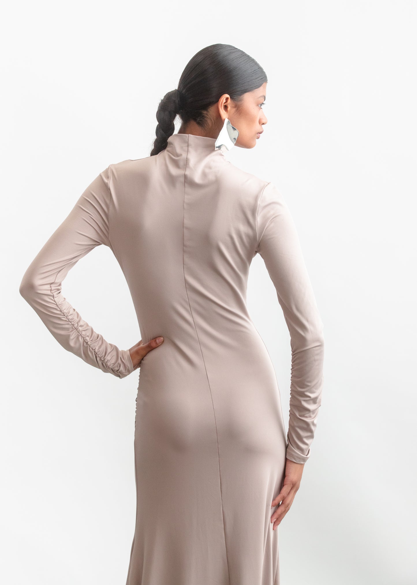 Tallulah Slinky Knit Dress _ 158856 _ Stone